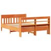 vidaXL Bed Frame without Mattress Wax Brown 135x190 cm Double Solid Wood Pine