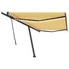 vidaXL Manual Retractable Awning with LED 500x350 cm Yellow and White