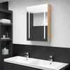 vidaXL LED Bathroom Mirror Cabinet White and Oak 50x13x70 cm