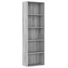 vidaXL 5-Tier Book Cabinet Grey Sonoma 60x30x189 cm Engineered Wood