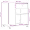 vidaXL Printer Stand with Wheels Smoked Oak 60x40x68.5 cm