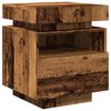 vidaXL Bedside Cabinets with LED Lights 2 pcs Old Wood 40x39x48.5 cm