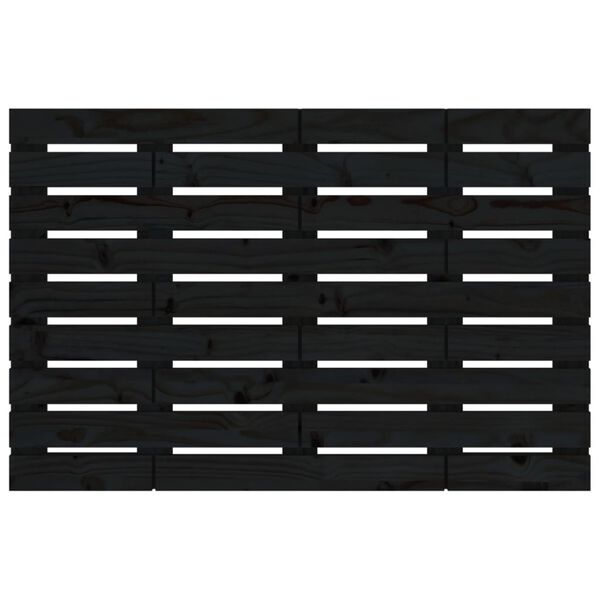 vidaXL Wall Headboard Black 106x3x63 cm Solid Wood Pine