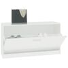 vidaXL Shoe Bench High Gloss White 80x24x45 cm Engineered Wood
