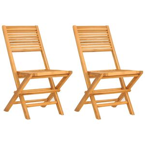 vidaXL Folding Chairs 2 pcs 47x62x90 cm Solid Wood Teak