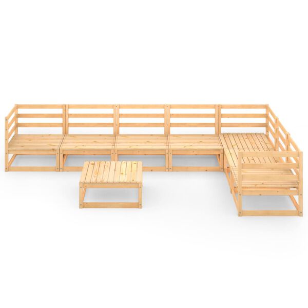 vidaXL 8 Piece Garden Lounge Set Solid Pinewood