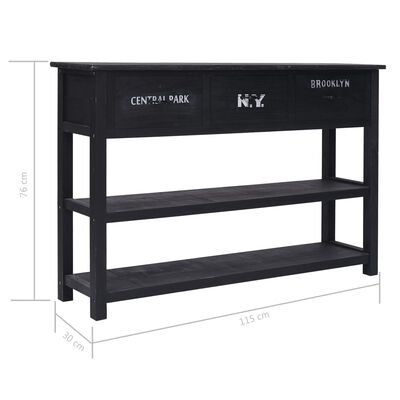 vidaXL Sideboard Black 115x30x76 cm Wood