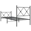 vidaXL Metal Bed Frame without Mattress with Footboard Black 80x200cm
