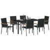 vidaXL Garden Dining Set 7 pcs Black Powder-coated Steel