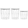 vidaXL Coffee Table | Set of 3 | White | MDF, Metal | Small, Medium, Large