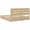vidaXL Storage Bed with Drawer Sonoma Oak 180 x 200 cm Engineered Wood