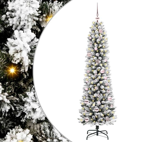 vidaXL Artificial Christmas Tree with 150 LEDs with Stand White 150 cm