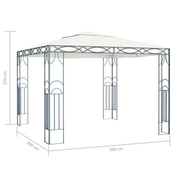 vidaXL Gazebo 300x300 cm Cream