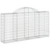 vidaXL Arched Gabion Baskets 9 pcs 200x30x100/120 cm Galvanised Iron