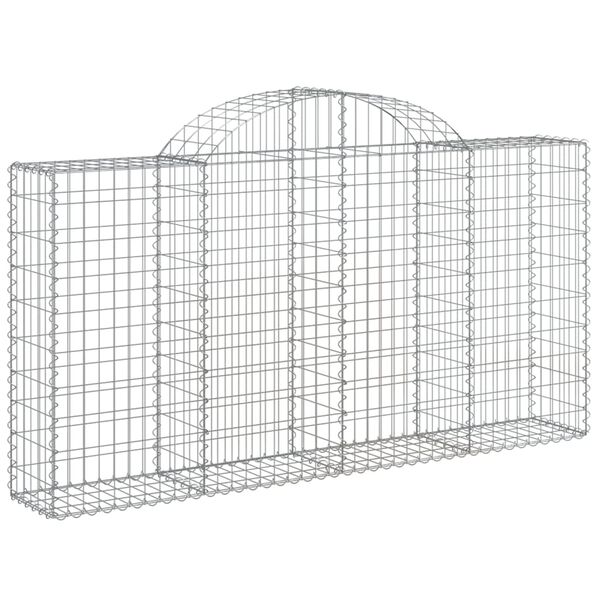 vidaXL Arched Gabion Baskets 9 pcs 200x30x100/120 cm Galvanised Iron