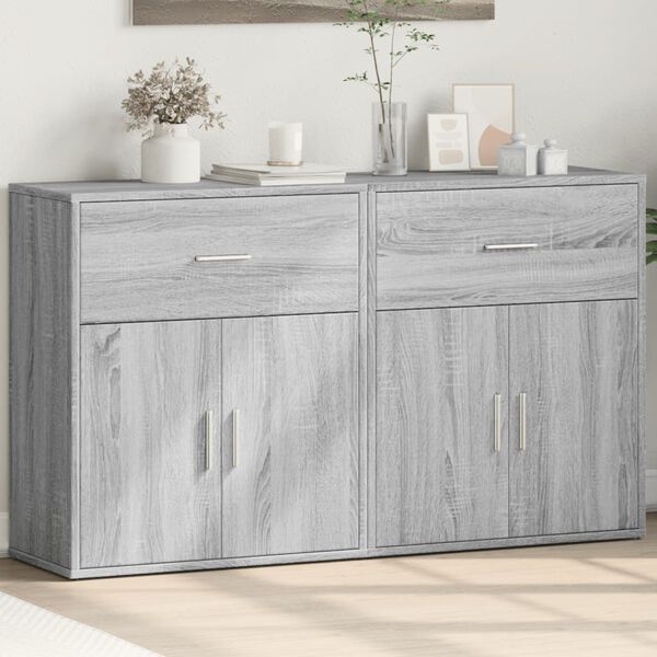 vidaXL Sideboards 2 pcs Grey Sonoma 60x31x70 cm Engineered Wood
