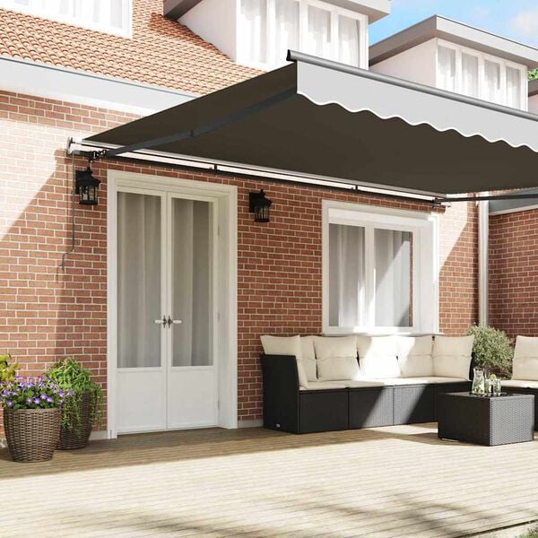 vidaXL Awning Frame Manual Anthracite 4.5 x 2.5 m Aluminium