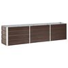 vidaXL Large Galvanised Steel Raised Garden Bed | Brown | 240x40x45 cm