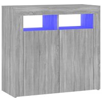 vidaXL Sideboard with LED Lights Grey Sonoma 80x35x75 cm