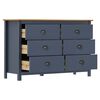 vidaXL Sideboard Hill Grey 125x40x80 cm Solid Pine Wood