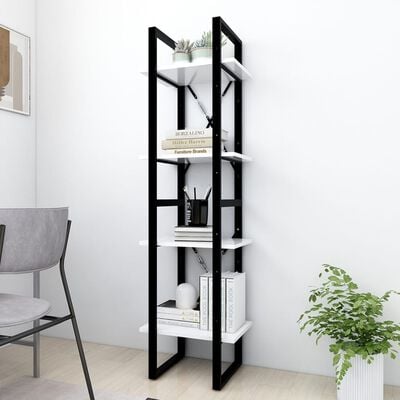 vidaXL 4-Tier Book Cabinet White 40x30x140 cm Engineered Wood