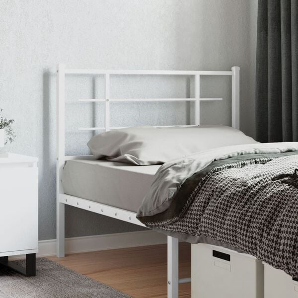 vidaXL Metal Replace Headboard White 107 cm