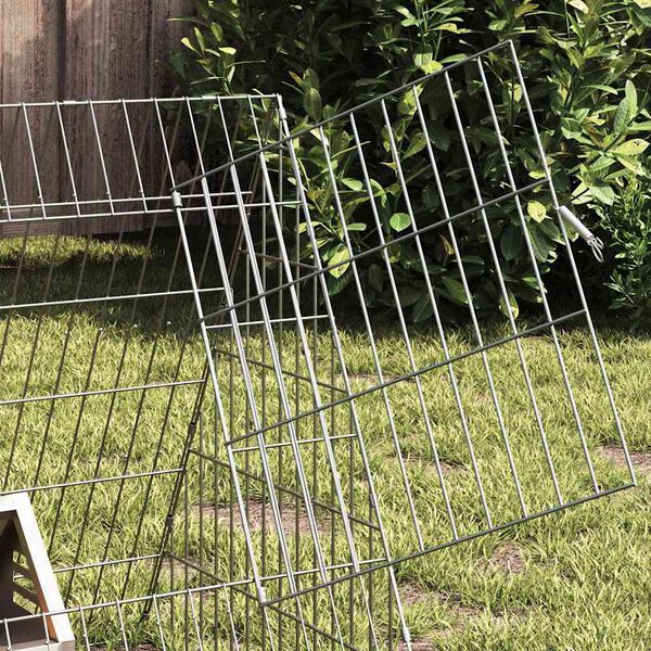vidaXL Chicken Cage Silver 650 x 55 x 55 cm Galvanised Steel