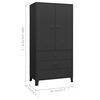 vidaXL Industrial Wardrobe Black 90x50x180 cm Metal