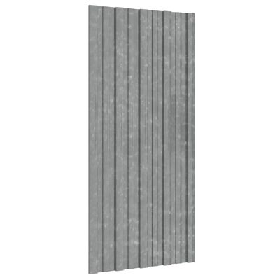 vidaXL Roof Panels 12 pcs Galvanised Steel Silver 100x45 cm