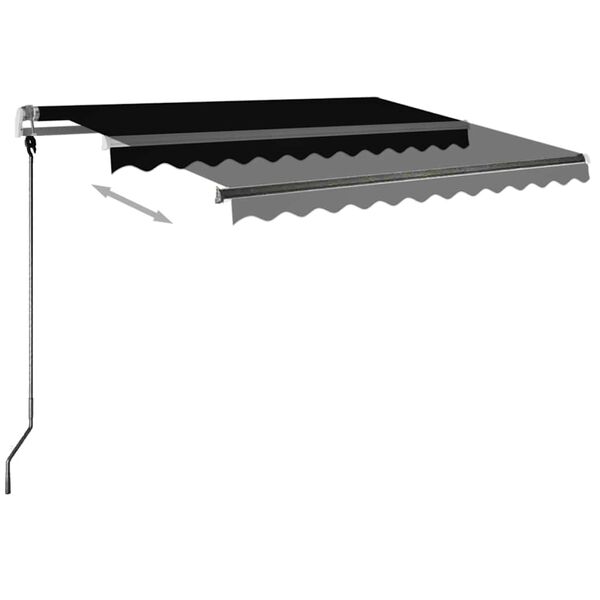 vidaXL Manual Retractable Awning with LED 350x250 cm Anthracite