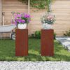 vidaXL Plant Stand 2 pcs Rusty 24 x 24 x 55 cm Weathering Steel