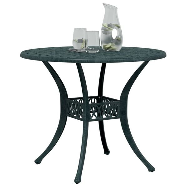 vidaXL Garden Table Green &Oslash;90x75 cm Cast Aluminium