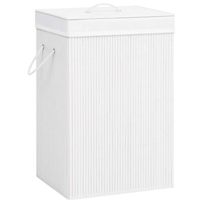 vidaXL Bamboo Laundry Basket White 72 L