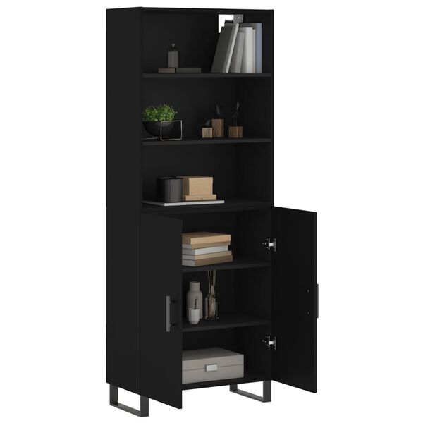 vidaXL Highboard Black 69.5x34x180 cm Engineered Wood