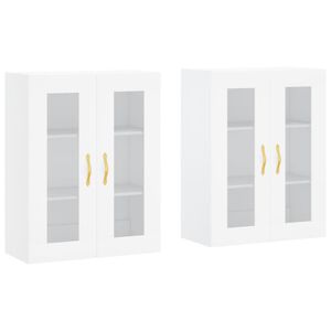 vidaXL Wall Mounted Cabinets 2 pcs White Engineered Wood