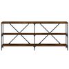vidaXL Console Table Smoked Oak 180x30x75 cm Engineered Wood and Iron