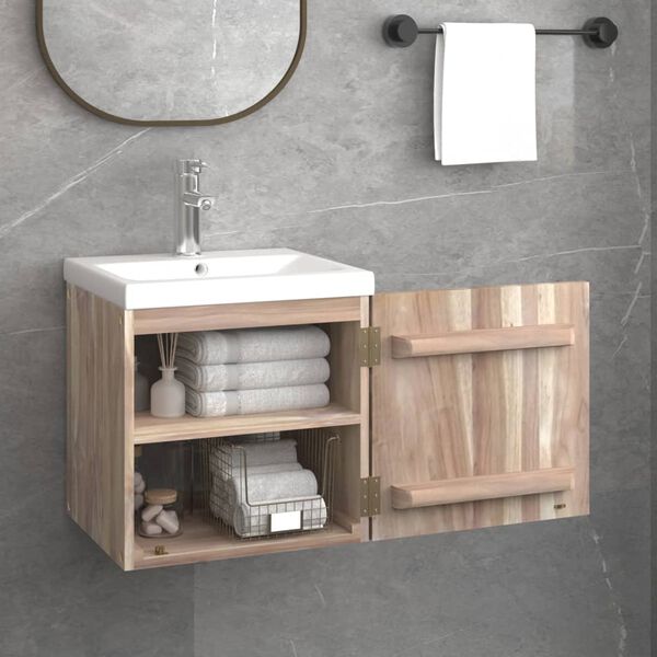 vidaXL Wall-mounted Bathroom Cabinet 41x38x40 cm Solid Wood Teak