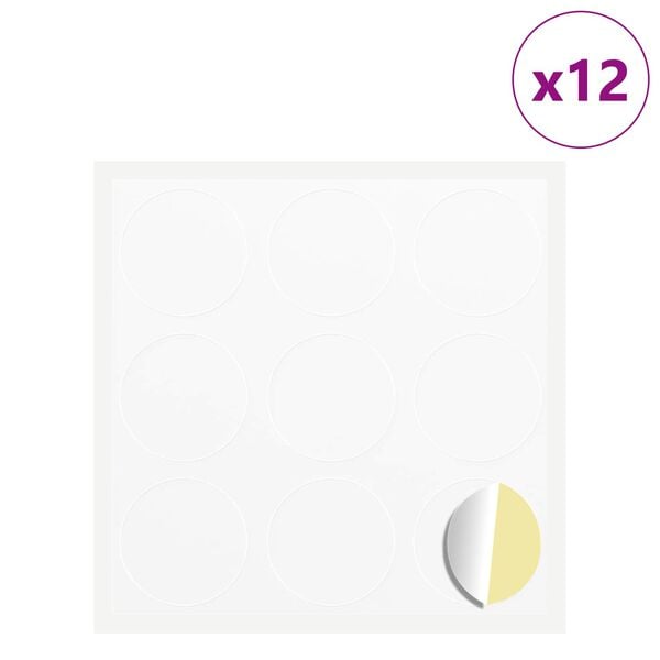 vidaXL Sticker 12 pcs White &Oslash; 20 x 0.5 mm Paper