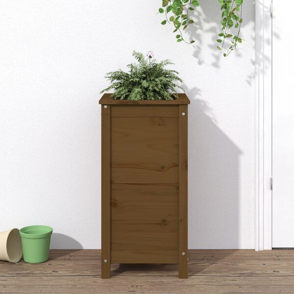 vidaXL Garden Planter Honey Brown 40x40x78 cm Solid Wood Pine