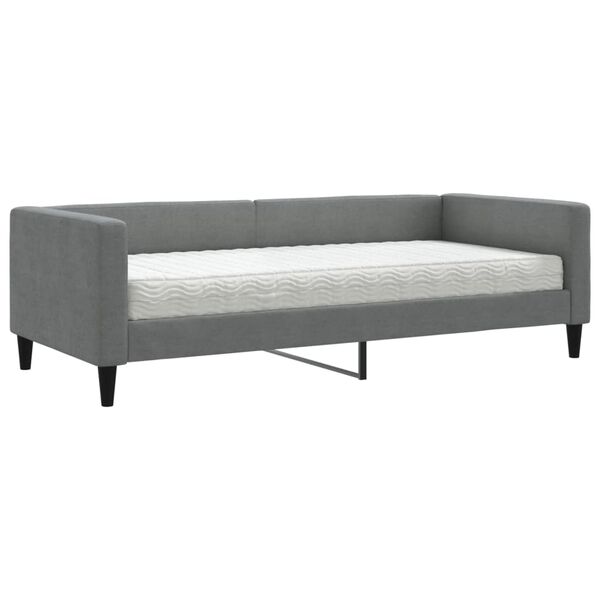 vidaXL Daybed with Mattress Dark Grey 90x190 cm Fabric