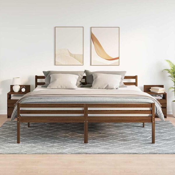 vidaXL Bedside Cabinets 2 pcs with 2 Drawers Brown Oak 40x33x60 cm