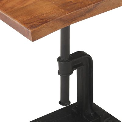 vidaXL Side Table Brown 45x35x49 cm Solid Acacia Wood & Cast Iron