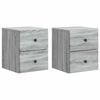 vidaXL Wall-Mounted Bedside Cabinet 2 pcs Grey Sonoma