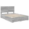 vidaXL Bed Frame with Drawer Grey Sonoma 140 x 190 cm Engineered Wood