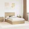 vidaXL Storage Bed with Drawer Sonoma Oak 120 x 200 cm Engineered Wood