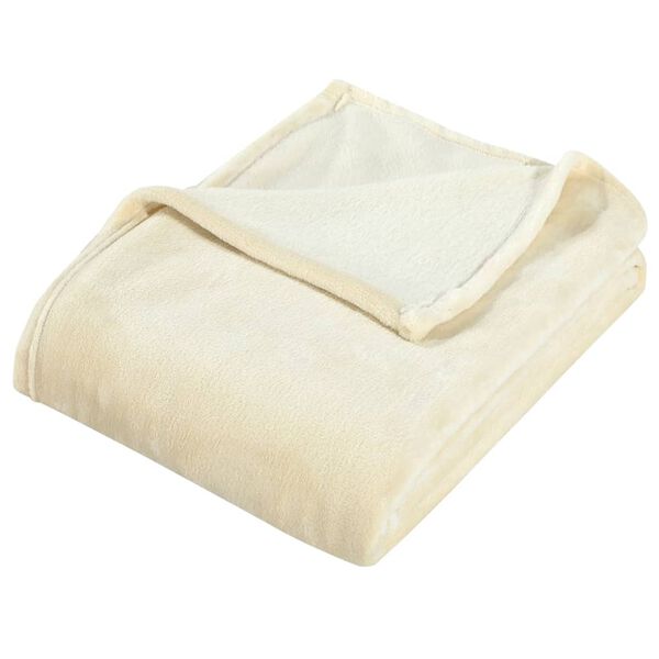 vidaXL Blanket Cream 130x170 cm Polyester