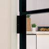 vidaXL Interior Door Black 76x201.5 cm Tempered Glass&Aluminium