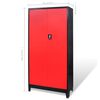vidaXL Tool Cabinet with Tool Chest Steel 90x40x180 cm Red and Black