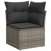 vidaXL 7 Piece Garden Sofa Set with Cushions Grey Poly Rattan Acacia