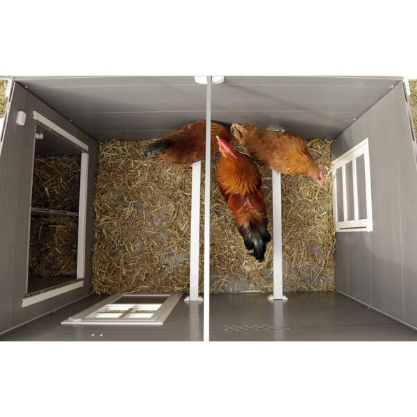 Kerbl ECO Chicken Pen Barney Plastic 137x73x83 cm Grey and White